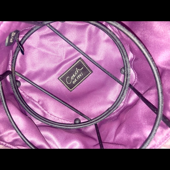 Womens Coach pink monogram print bucket hat size P/S Small - Picture 3 of 5